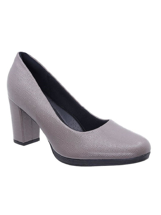 Piccadilly Anatomic Synthetic Leather Taupe Heels