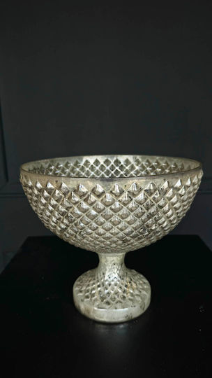 Obstschale Glas Silber 20x24cm