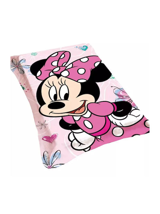 Borea Κουβέρτα Κούνιας Minnie Fleece Ροζ 100x150εκ.