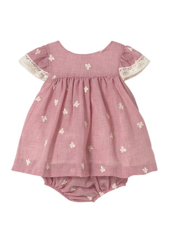 Kinderkleid Kurzärmelig Set mit Unterhose Rosa