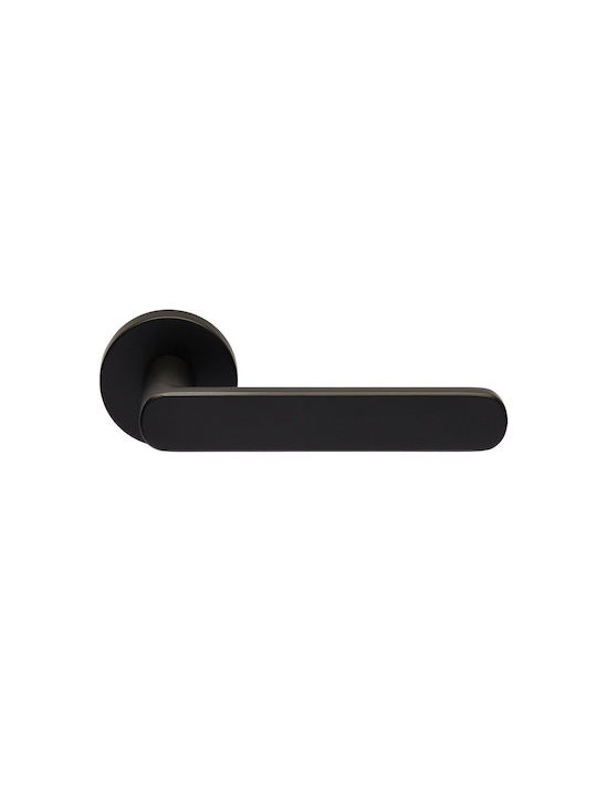 Ilavio Lever Front Door with Rosette Pair Black