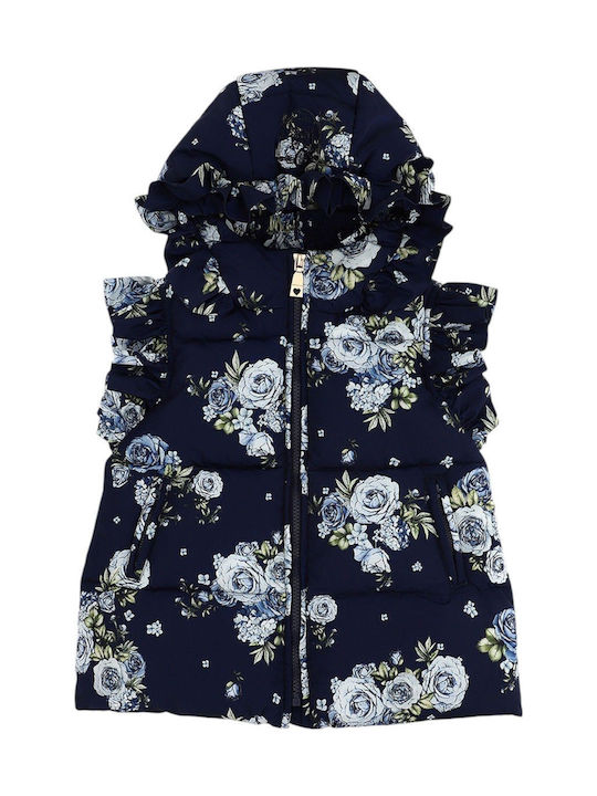 Kids' Casual Jacket Sleeveless with Hood Navy Blue