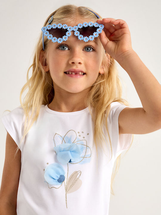 Kids' Shirt Short Sleeve Beige-Sky Blue
