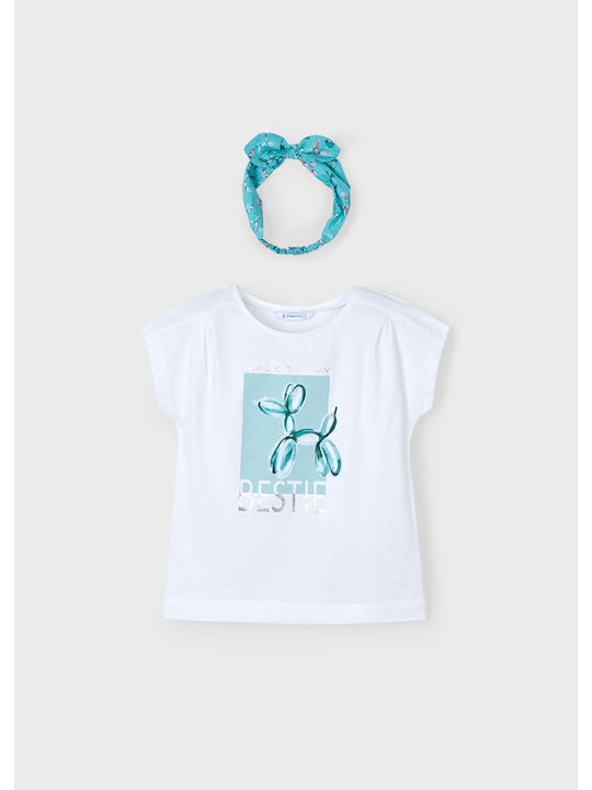 Mayoral Παιδικό T-shirt Λευκό, Πράσινο Bestie