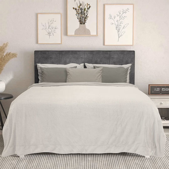 Lino Home Hare Κουβέρτα Γούνινη Διπλή 200x220εκ. Cream
