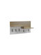 HomeMarkt Wall Hanger Nyda Wooden 6 Hooks White 65x13.2x31cm