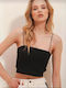 Damen Crop Top Schwarz