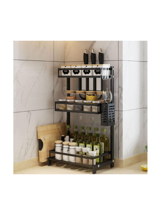 Metallic Tabletop Spice Rack Organizer Black