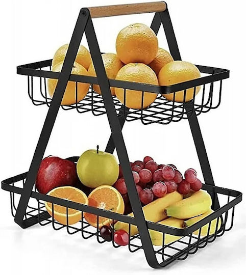 Obstschale Metallisch 2 Niveaus Schwarz 31.5x20x31cm Obstschale Metallisch 2 Niveaus Schwarz 31.5x20x31cm