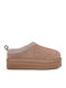 Suede Χειμερινές Γυναικείες Παντόφλες Taupe