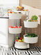 Bakaji Metallic Kitchen Rack 5 Tiers White 37x37x84cm