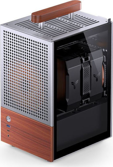 Jonsbo T6 Gaming Mini Tower Κουτί Υπολογιστή με Πλαϊνό Παράθυρο Ασημί