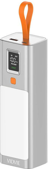 Vidvie PB777 Power Bank 20000mAh 100W με Θύρα USB-A και Θύρα USB-C Ασημί