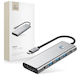 Tech-Protect HB04 USB-C Docking Station με HDMI 4K PD Ethernet Γκρι