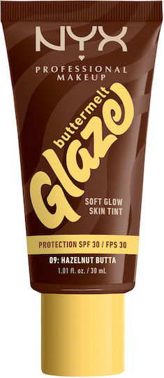 NYX Professional Makeup Professional Makeup Buttermelt Glaze Soft Glow Skin Tint 09 Hazelnut Butta 30ml