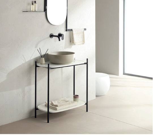 Scarabeo Blat cu Lavoar L74xW43xH77.5cm Pearl
