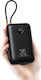 Veger W3018 Power Bank 30000mAh 35W με Θύρα USB-A και Θύρα USB-C Power Delivery / Quick Charge 3.0 Μαύρο