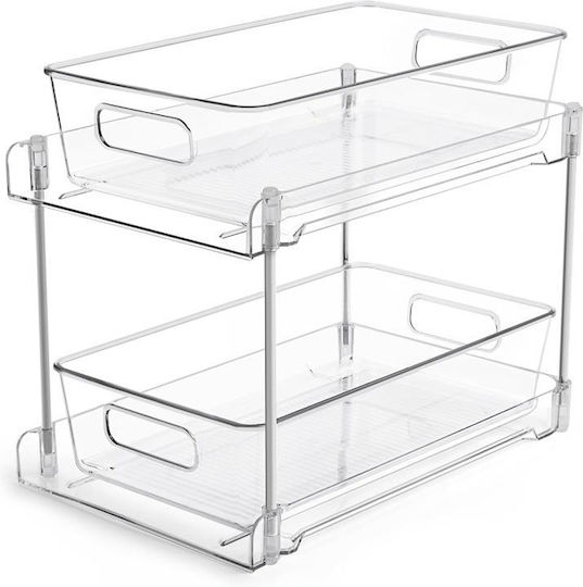 2-Tier Plastic Organizer Holder Y25.5x30x19cm