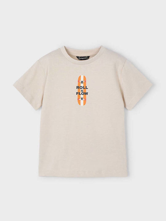 Kinder-T-Shirt Beige Roll and Flow