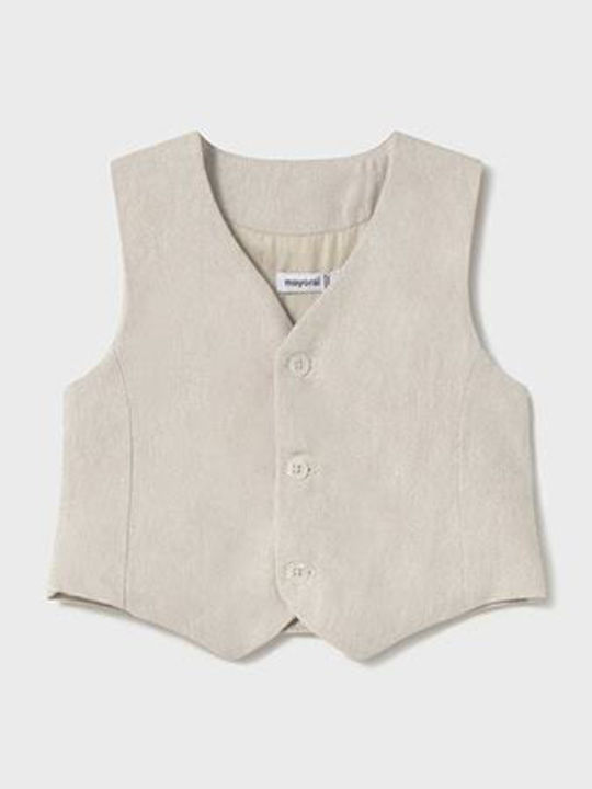 Mayoral Kids Vest Cotton Beige