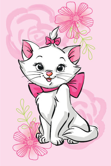 Disney Κουβέρτα Fleece Marie Pink Flower Pink 100x150εκ.