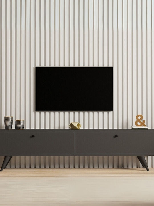 TV Stand Wooden Paris Charcoal L160xW25xH35cm
