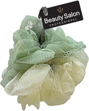 Beauty Salon Σφουγγάρι Μπάνιου Τούλι Δίχρωμο Πράσινο 1τμχ