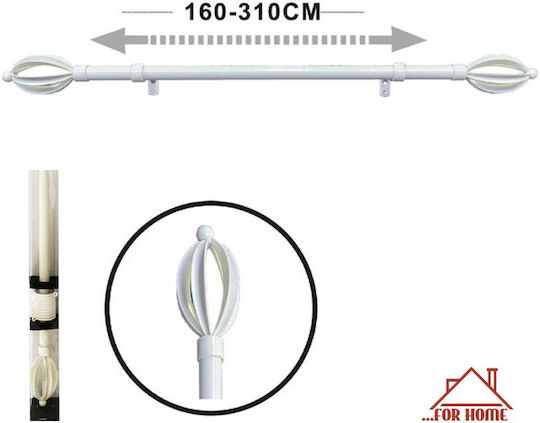 Telescopic Metal Curtain Pole 160cm 310cm White Forhome 70582929 Home