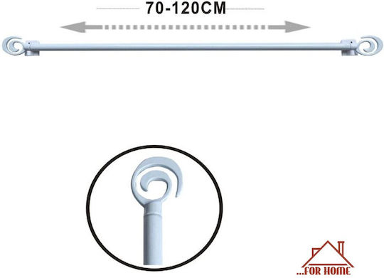 Πτυσσόμενο Μεταλλικό Κουρτινόξυλο 70cm 120cm Λευκό Forhome 70582963 Home