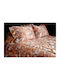 Decotelia Elektrische Gitarren Tagesdecke Übergröße Orange, Orange Flower 220x240cm 3Stück