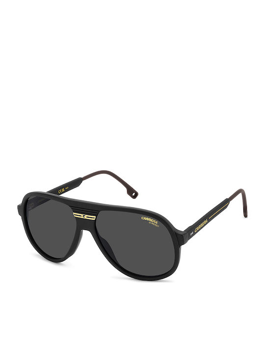 Carrera Unisex Sunglasses with Black Horn-Rimmed Frame and Grey Lenses 07/S I46/IR