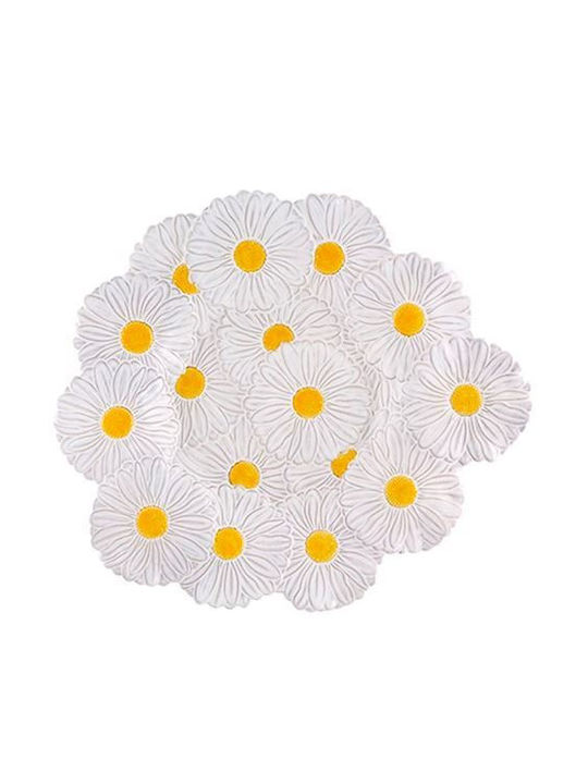 Ceramic Centerpiece White-Yellow Maria Flor Bordallo Pinheiro 47cm