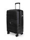 Newcom Mittlerer Hartschalen-Reisekoffer Schwarz mit 4 Rädern Höhe 64cm