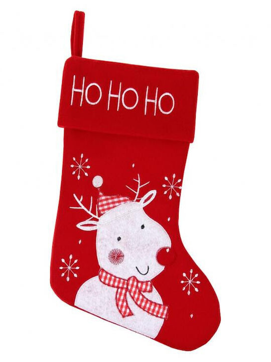 Weißer Rentier-Weihnachtskaminstrumpf 45,5 cm