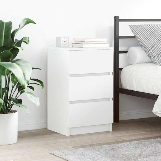 Vidaxl Nachttische 3 Schubladen 2 Stk Weiß 39x35x65cm Weiß