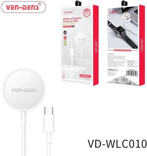 Ven-Dens Vd-wlc010 Зарядно За Смарт Часовници За Apple Watch Бял