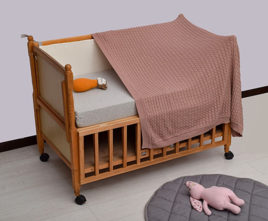 Liolios Home Blanket Nursery Swaddling Blankets Cotton Pink 80x100cm