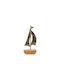 Aluminium Dekoratives Fylliana Boot 1826 Holzsockel Goldfarbe 13x4x30cm Fylliana 946-124-020