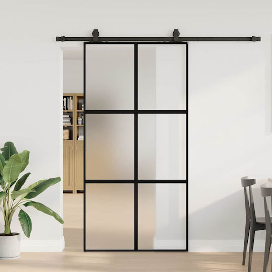 Vidaxl Sliding Door Set Black Hardware 102.5x205 Cm Black