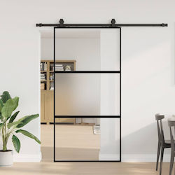 Set Ușă Glisantă Vidaxl Negru Accesorii 102.5x2...