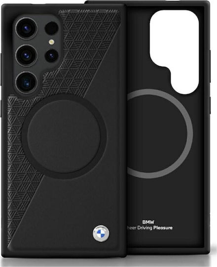 BMW Umschlag Rückseite Leder Schwarz (Galaxy S25 Ultra,Samsung S25 Ultra)