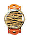 Damen Uhr mit Orange Lederarmband