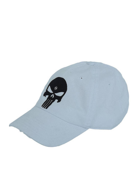 Pălărie Skull Alb Negru Logo 26035 H&s Alb