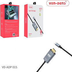 Ven-Dens USB 3.2 Video Cable USB-C Male - USB-C / DisplayPort Black 2m Ven-Dens USB 3.2 Video Cable USB-C Male - USB-C / DisplayPort Black 2m