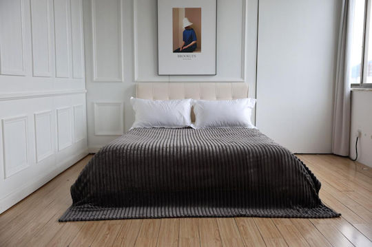Κουβέρτα Stripes 200×220 Cm Γκρι