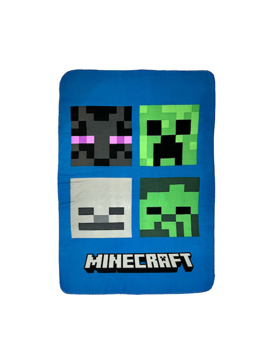 Minecraft Κουβέρτα Fleece Μπλε 100x150εκ.