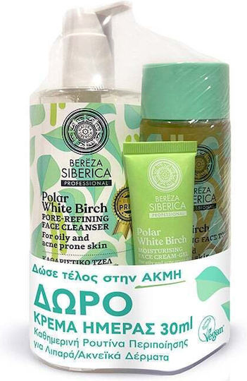 Natura Siberica Bereza Σετ Περιποίησης για Ενυδάτωση & Κατά της Ακμής 3τμχ