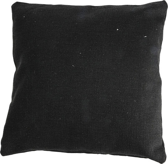 Decorative Cotton Throw Pillow Black 45x45cm