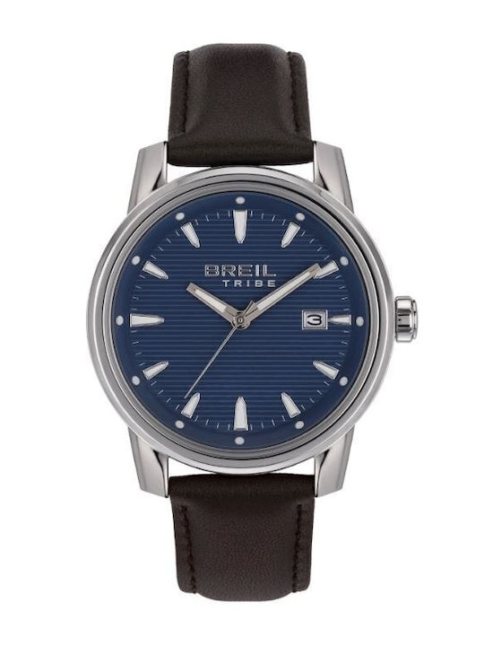 Breil Ανδρικό Ρολόι Μπαταρίας με Μαύρο Δερμάτινο Λουράκι
