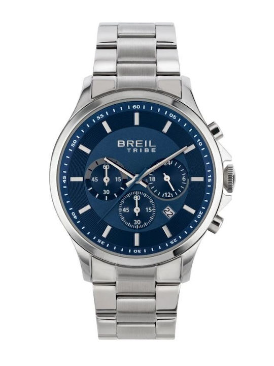 Breil Tribe Ανδρικό Ρολόι Μπαταρίας με Ασημί Μεταλλικό Μπρασελέ